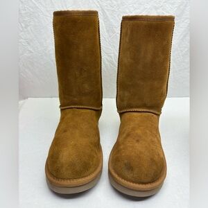 Koolaburra Classic Suede Mid-Calf Boots - Chestnut Brown, SZ 9, box 14